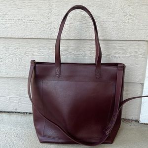 NWT Madewell Medium Zip-Top Transport Tote Dark Cabernet